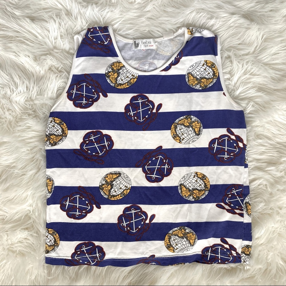 3- Barbra Sue Sport Striped/Nautical Patterned Tank